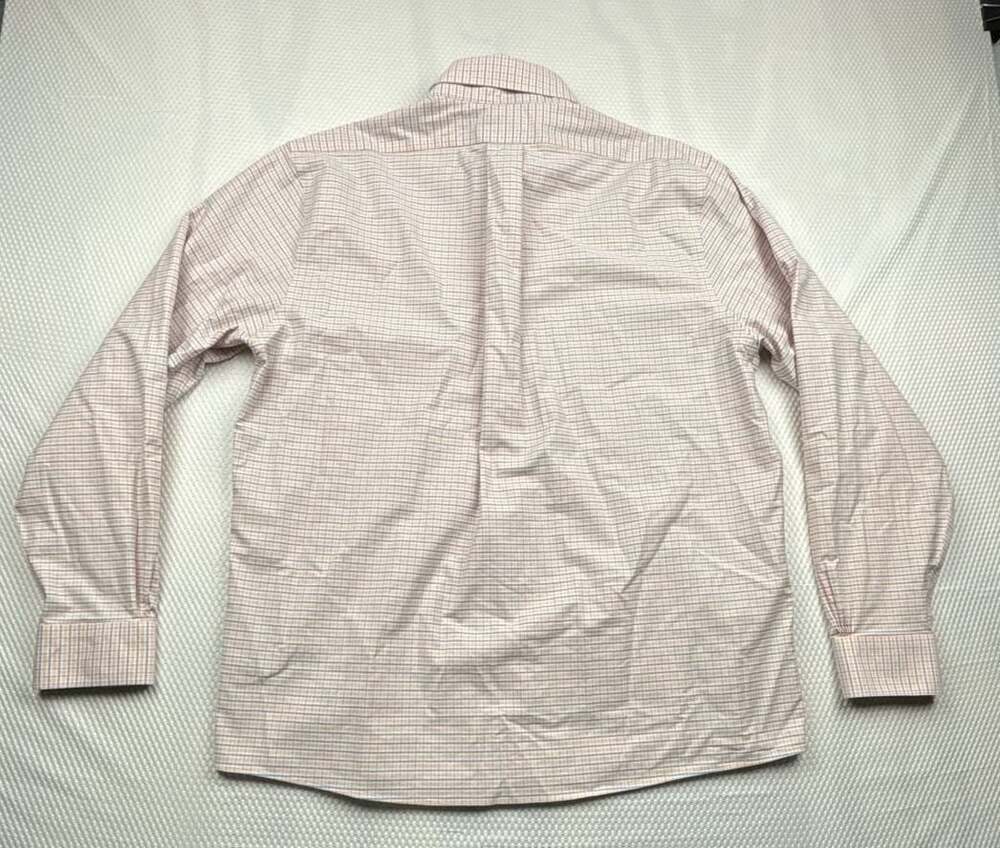 Brooks Brothers Regular Fit Non-Iron Stretch Orange Blue Check Shirt Size L - Picture 12 of 14